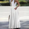 jupe longue taille haute pour femmes, jupe maxi élégante avec taille haute, tissu respirant, coupe amincissante pour les fêtes
