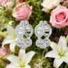 Boucles d&rsquo;oreilles pour femmes, bijoux à la mode, incrustées de zircon et évidés, un cadeau exquis pour les fêtes d&rsquo;anniversaire