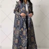 abaya musulman femmes haute élastique manches chauve souris plissé cardigan trench manteau imprimé col rabattu dubaï abayas femmes manteau de luxe