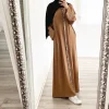 robes longues abayat emberoidery pour femmes, col v, manches longues, caftan ceinturé, robes turques, jilbab, nouveauté, automne