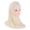 h360 mignon simple petite fille hijab avec strass mignon écharpe chapeaux bébé casquettes peuvent s'adapter aux filles de 2 à 6 ans
