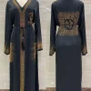 abayas ethnique costum robe ample et élégante avec ceinture en diamant col en v mode luxe xxl/xxxl