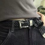 Ceinture Erd à la mode, croix mélancolique, conception de ceinture de deuxième génération, ceinture Punk tressée de haute qualité pour hommes et femmes