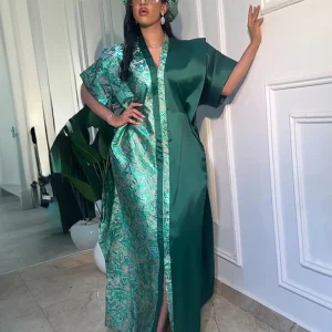 Abaya de Luxe pour Femme Musulmane, Caftan Marocain, Robe de Soirée, Boubou, Djellaba, Dubaï