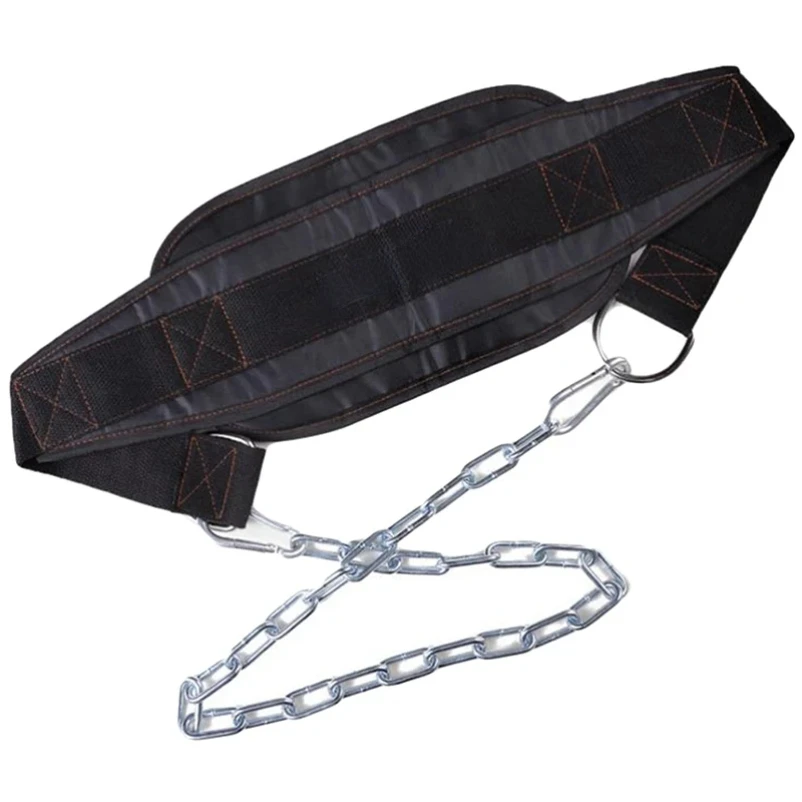 ceinture de musculation en néoprène épais avec chaîne, ceinture de trempage pour tirer le menton vers le haut, kettlebell, fitness, musculation, ceinture de gymnastique