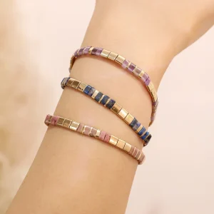Bracelet de perles fait main pour femmes, bijoux de mode, bohème, commandé, Tila, pierre, été, plage