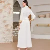 abaya robe hijab pour femme musulmane, vêtement africain blanc, islam arabe, dubaï, turquie, jalabiya