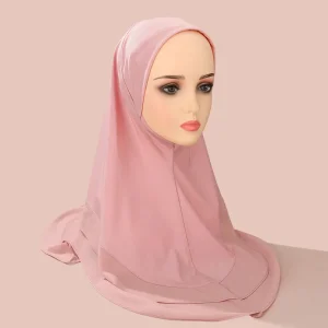 Foulard Hijab en Mousseline de Soie pour Femme Musulmane, Turban, Châle, prêt à porter, 1 Pièce