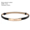 ceinture robe simple polyvalente mode femmes ceinture en cuir mince maigre métal or élastique boucle ceinture robe accessoires