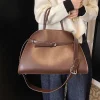 sac à main design de ceinture de marque vintage pour femmes, grande capacité, fourre tout de luxe en métal argenté, sac à bandoulière en cuir souple