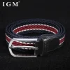 ceinture extensible pour hommes et femmes, unisexe, tricotée tressée, boucle ardillon en métal, pantalon en toile, ceinture élastique pour jeans