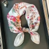 100% naturel véritable foulard en soie mode dame petit cou foulard femme bandana foulards pour femmes hijab châle enveloppes foulard