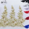 garniture en tissu de dentelle perlée à paillettes, décoration de bricolage d'accessoires de jupe, robe de mariée, hauteur de 43cm, rs2448, 14 couleurs