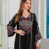 robe musulmane élégante culture moyen orient vêtements pour toutes les saisons dubaï femmes à manches longues abaya brodé diamant robe