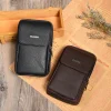 sac ceinture en cuir pour hommes, mode décontractée, fentes pour cartes de crédit, pince à billets multifonctionnelle pour voyage, marche, course, randonnée, cyclisme