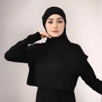 Musulman islamique intérieur à capuche Hijab femmes gilet de base sans manches chemises à bascule vêtements islamiques turquie arabe Abaya hauts