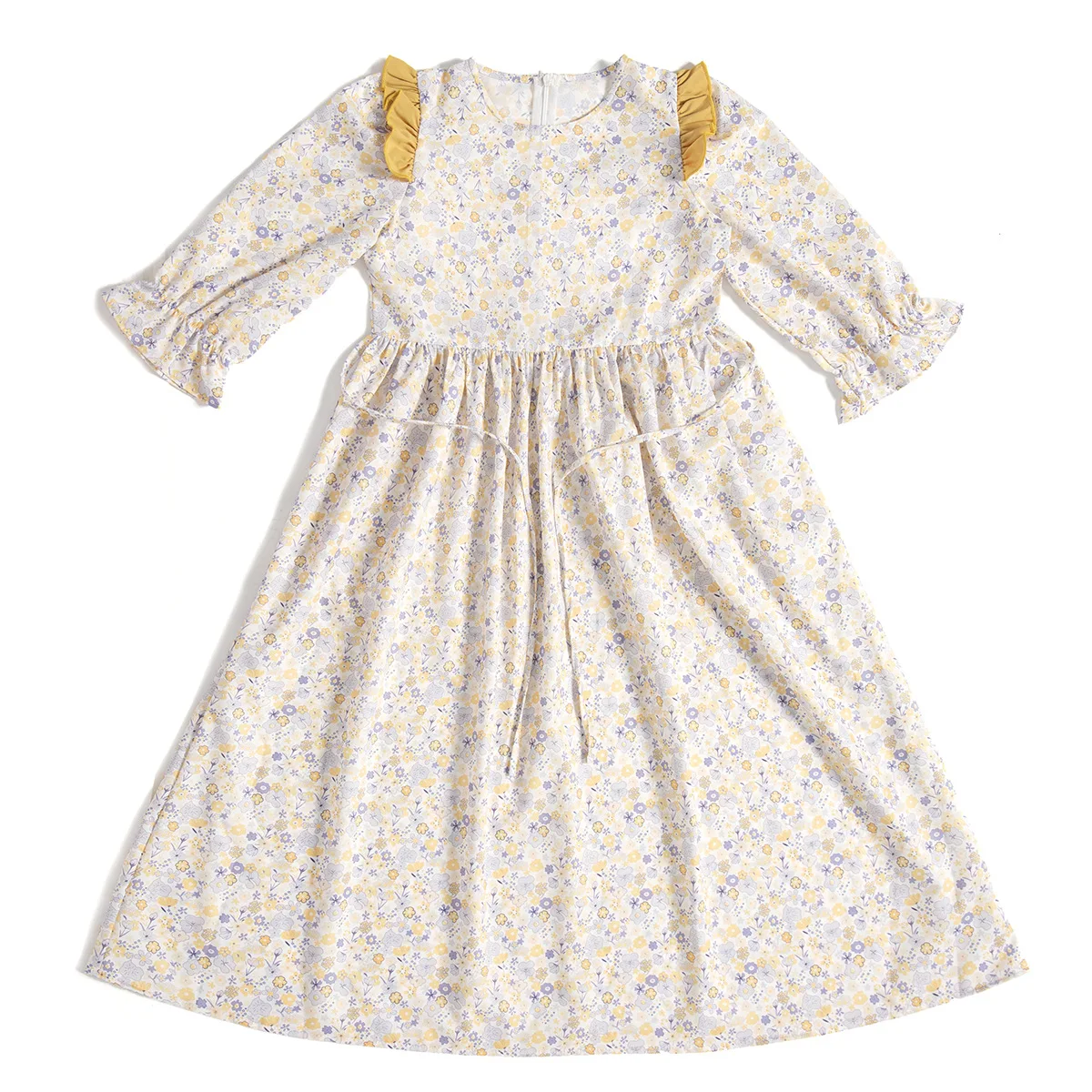 abaya – robes à manches longues pour filles, robe florale musulmane pour enfants, tenues de conservateur, robe à couverture complète, robe de plage pour enfants