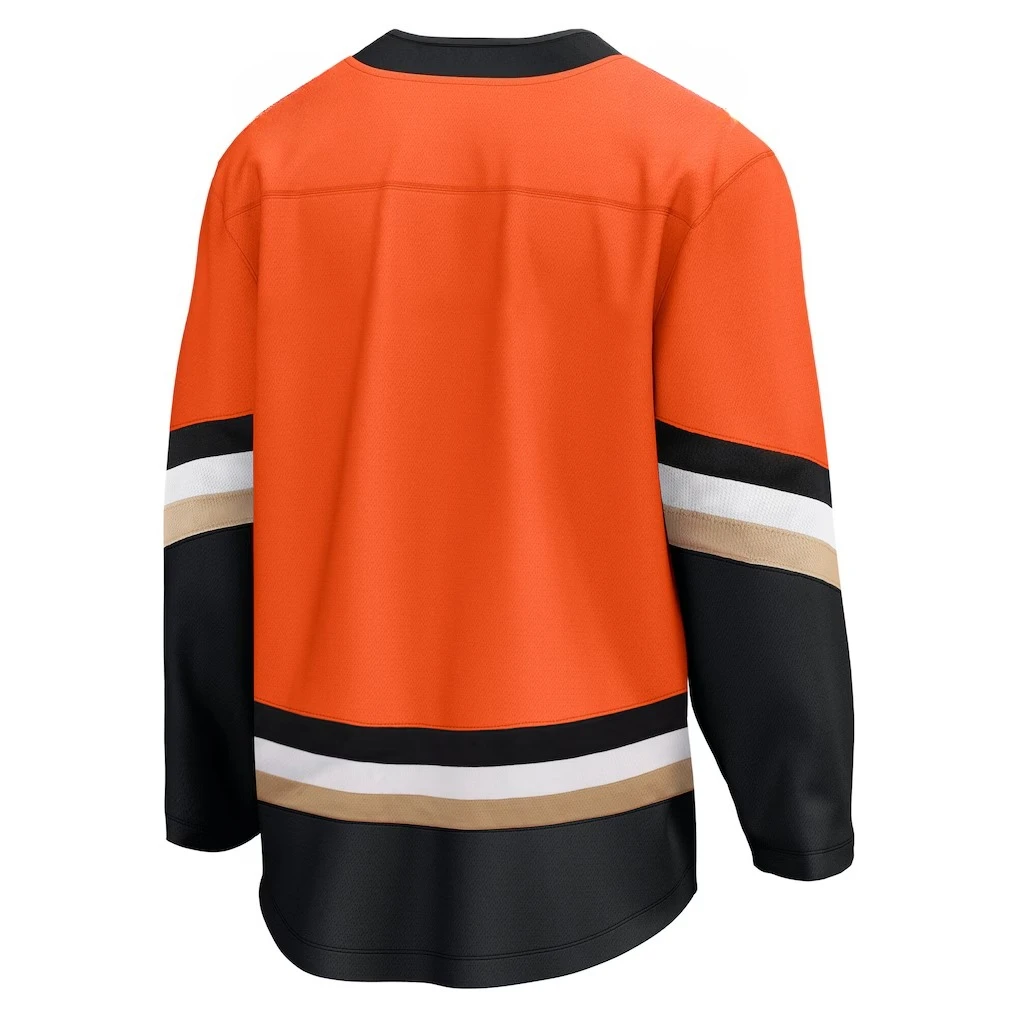 maillot de hockey orange avec accents noirs, blancs et beiges t shirt de sport respirant imprime 3d hd maillot idéal