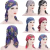 femmes musulmanes imprimer pré attaché hijab chimio casquette chapeaux intérieurs élastique cancer bonnets bandana perte de cheveux sous écharpe bandeau écharpe turban