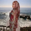 Musulman Modal écharpe Jersey Hijab longue aquarelle Floral châle écharpe femmes plaine doux Turban cravate tête chaînes bandeau foulards