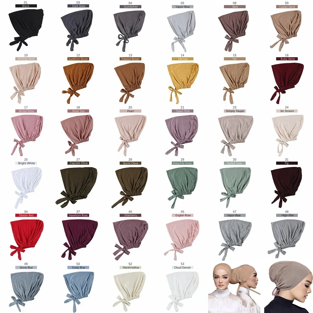 jersey intérieur hijab caps musulman stretch turban cap islamique underscarf bonnet femme bandeau tube cap turbante mujer