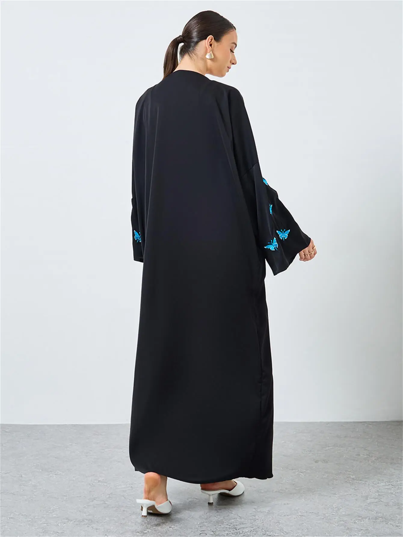 moyen orient élégant abaya femmes musulmanes à manches longues broderie ample abayas islamique maxi robes caftans arabes jilbabs