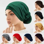 Turban instantané en velours élastique doux, casquette intérieure Hijabs, chapeau musulman, mode foulard pour femmes, couleur unie, Bonnet Hijab pour femmes