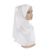 foulard musulman pour grandes filles, hijab uni, écharpe de sauna islamique, chapeau amira côtelé sur écharpe de sauna, belle écharpe pour fille de 10 ans