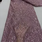 Tissu africain en dentelle de haute qualité, tissus au mètre, paillettes, Tulle, robes de mariée, broderie, maille, tissu, 5 Yards, dernière collection 2025