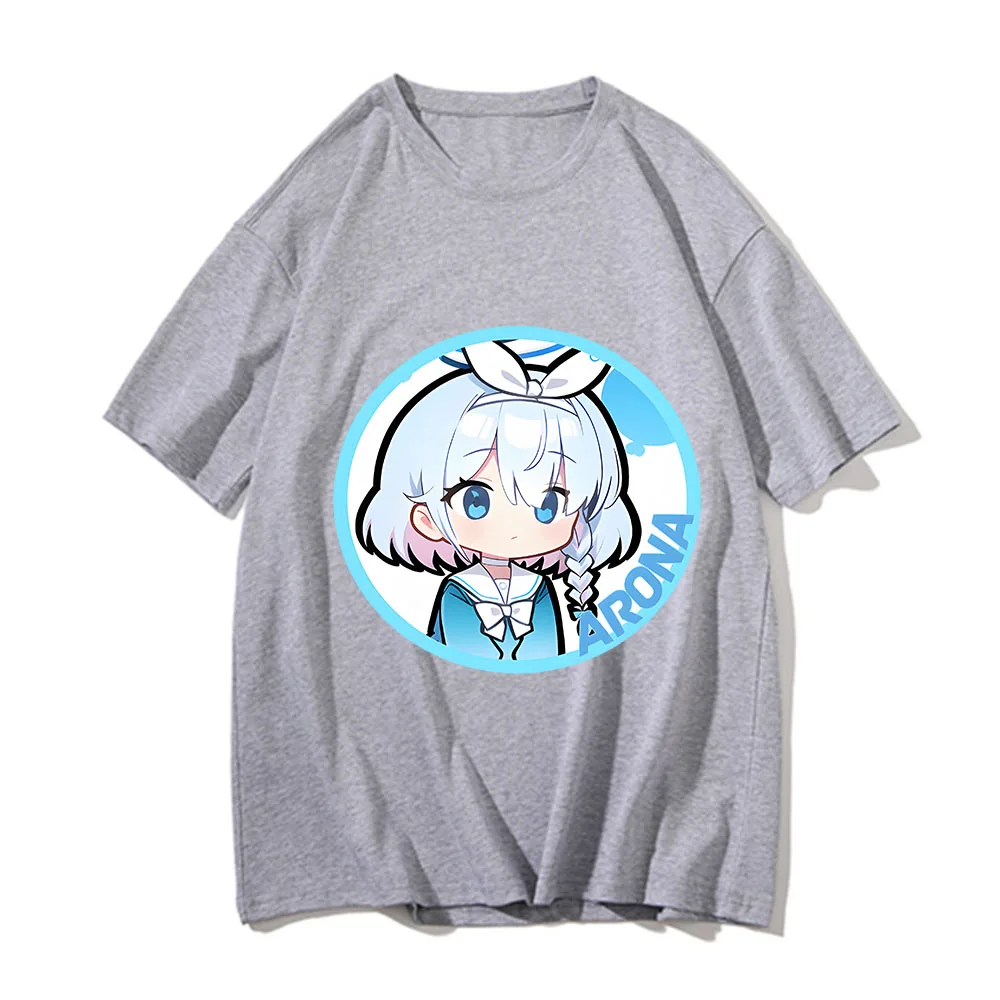 arona t shirt à manches courtes blue archive pour hommes et femmes, harajuku, anime cartoon graphic, kawaii tee shirt, unisex casual, y2k clothing