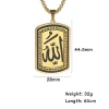 collier à breloques islamiques pour hommes, colliers rectangulaires arabes, cadeau de la présidence de l'islam, boîte de budgétaire musulman, bijoux fantaisie, allah