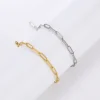 bracelet en acier inoxydable pour femmes, chaîne en trombone, bijoux minimalistes, cadeau pour ami, accessoires simples à la mode