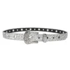 ceinture en cristal brillant argenté pour femmes, tendance, assortie avec des pantalons tendance