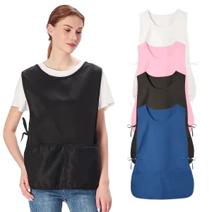 Cravate de tablier imperméable neutre, 2 poches profondes, robe de couverture artistique, utilisée pour la peinture, le nettoyage, le tablier d&rsquo;artiste, les vêtements de travail de cuisine
