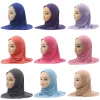 hijab islamique pour enfant fille arabe, turban musulman, foulard, châle, casquette solide, adapté aux enfants de 2 à 6 ans, vêtement direct instantané