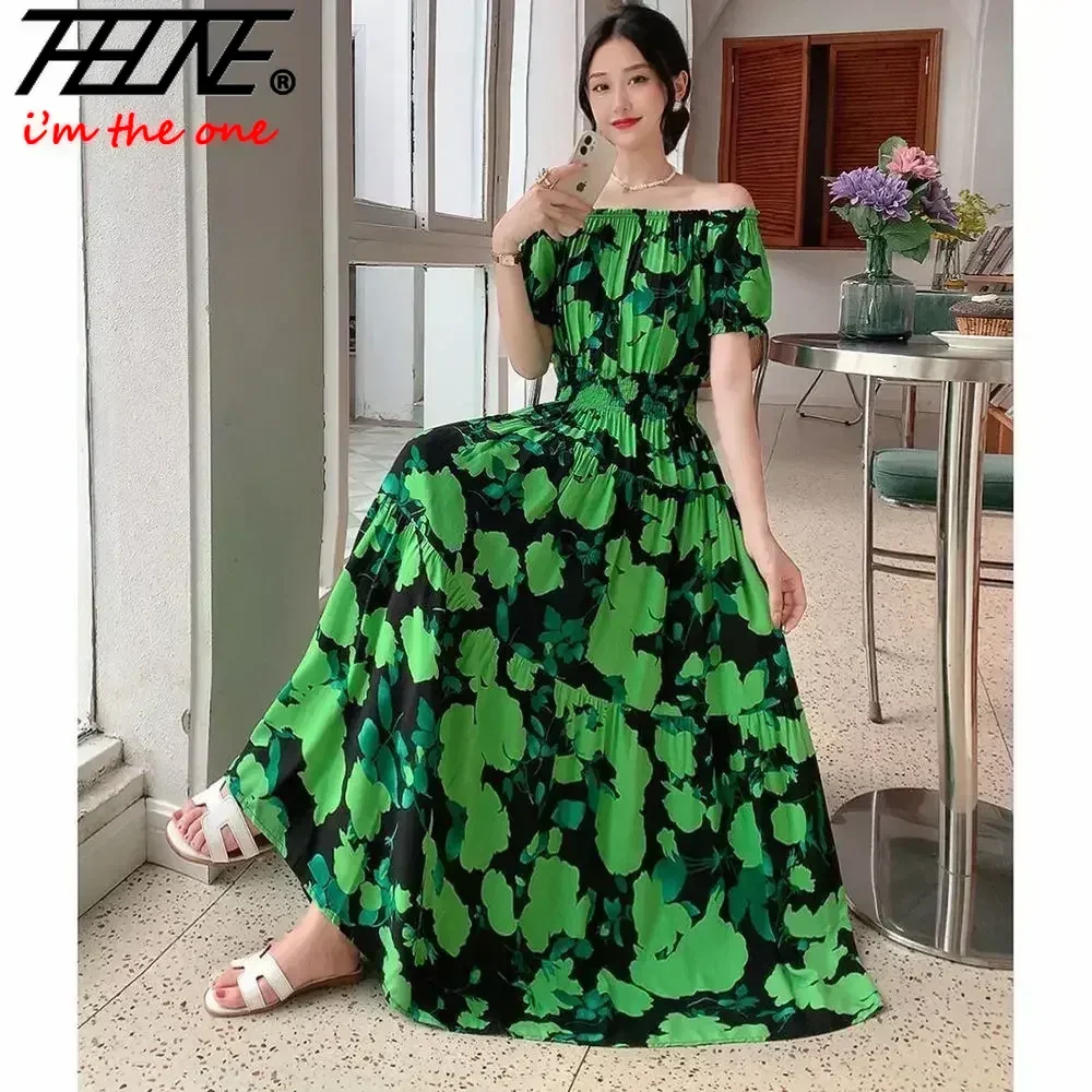 Longue Robe Maxi femmes vêtements printemps été bohème vacances plage Style coréen Floral Vintage mince robes Robe robes Boho