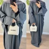 abaya ouvert pour vêtements d'hiver musulmans femmes manteau épais paillettes abayas dubaï automne turquie longue robe chaude tenue islamique caftan