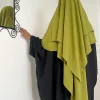 long khimar femmes musulmanes hijab 2 couches jazz crêpe ramadan prière eid hijabs islamique cravate dos foulard djellaba niqab jilbab