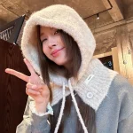 Multifonctionnel doux Plu Baroque chapeau écharpe une pièce Sle Anti-épil chaud loisirs décontracté tricoté casquette pour les femmes automne hiver