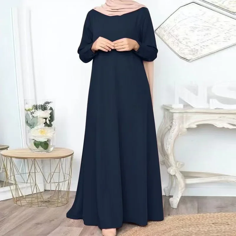 abaya ample et décontracté pour femmes, robe longue élégante à manches longues, simple, musulmane, vêtements islamiques modestes, eid ramadan