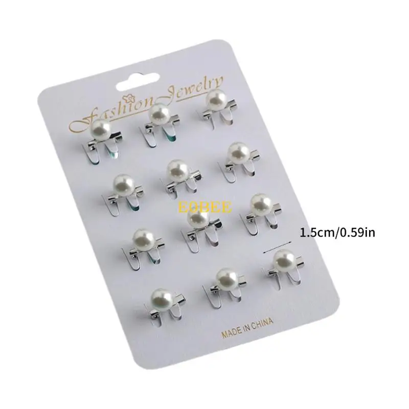 E0be Pack 12 fausses perles embellies Écharpe Fattage Pin sécurité pour châle hijab musulmans femmes broches décoratives