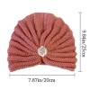 turban bohème en laine pour femme, casquettes hijab chaudes, optique douce, bijoux en diamant, chapeaux à la mode, hiver