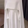 eighale – robe de mariée arabe, manches longues, ligne a, col rond, musulmane, simple, blanc, ivoire, personnalisée