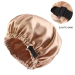 Nouveau bonnet de cheveux en Satin pour dormir, Invisible, plat, Imitation soie, rond, soins capillaires pour femmes, couvre-chef, bouton de réglage de cérémonie, chapeau de nuit