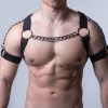 Harnais de chaîne pour hommes, chaîne de Bondage de poitrine pour adultes, ceinture de Lingerie Gay élastique noire, vêtements sexuels, vêtements de club érotiques, jouet sexuel Cosplay