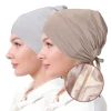 bonnet hijab en satin modal double couche, turban musulman, bandana, sous capuchon islamique avec cravate, hijabs instantanés pour femmes, foulards turcs