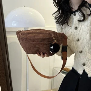 Sac de taille en velours côtelé pour femmes, sac de poitrine en toile pour étudiantes, sac banane à la mode pour téléphone banane, sacs de ceinture banane, 2024