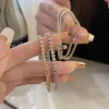bracelets de luxe en cristal romain pour femmes, chaîne géométrique, tendance, gothique, strass complets, marquise, bijoux cadeau de mariage