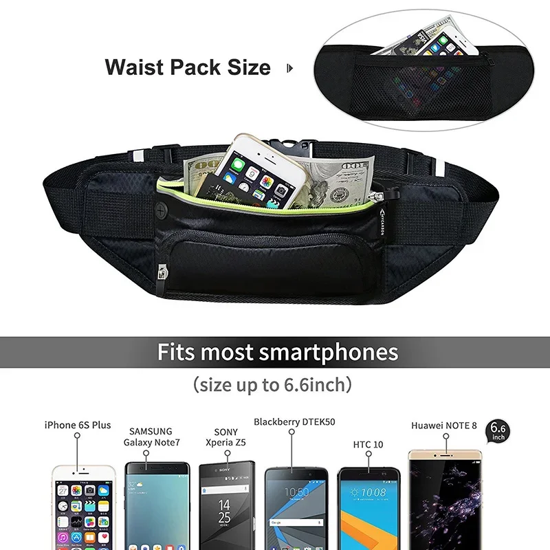 sport trail course ceinture taille sac hydratation jogging pochette bouteille d'eau fanny pack hommes femmes gymnastique fitness cyclisme argent ceinture sacs