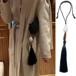 Porte-clés pendentif conque bohème Chic pour femmes, boucle de sac, pompon, breloque, accessoire à la mode, cadeau